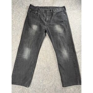 Levi's 569 Loose Straight Jeans Black Mens 38x30 Relaxed Fit Denim Pants Casual